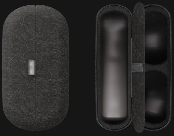Render of the closed, self-standing travel case