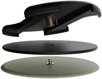 Exploded render of an electrode and its snap-on connector